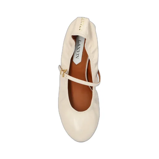 Lanvin Wedge-Heel Buckle-Strap Ballerinas