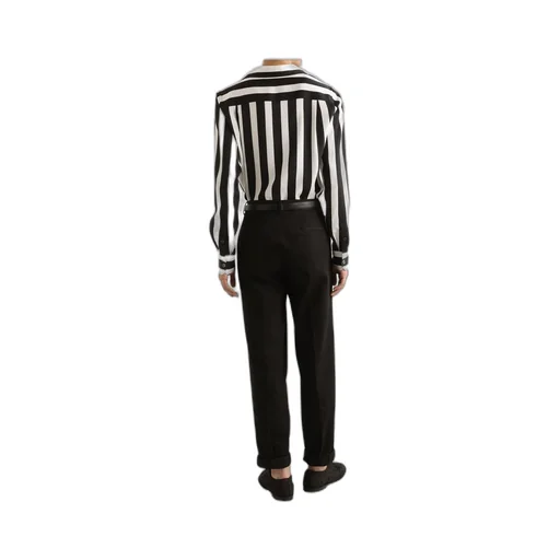 Dolce & Gabbana Long-Sleeved V-Neck Striped Shirt