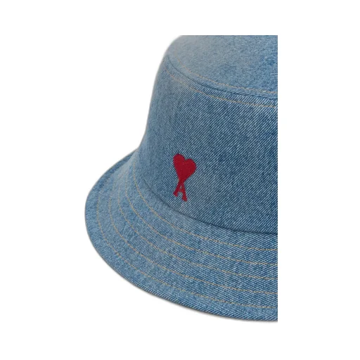 Ami Paris Ami De Coeur Denim Bucket Hat