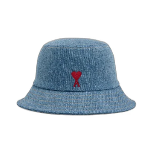 Ami Paris Ami De Coeur Denim Bucket Hat