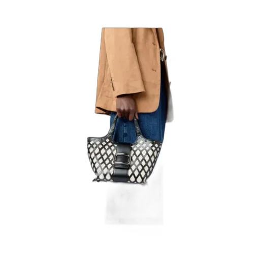 Viv' Choc Mini Shopping Bag In Leather And Fabric