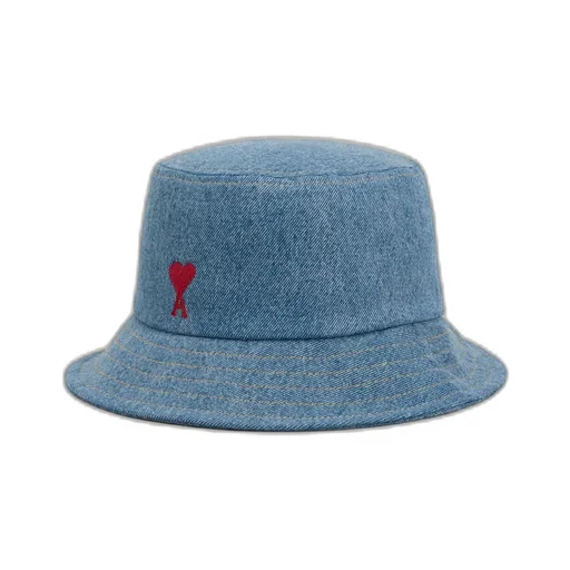 Ami Paris Ami De Coeur Denim Bucket Hat