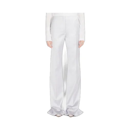 Satin-Finish Tailored Trousers