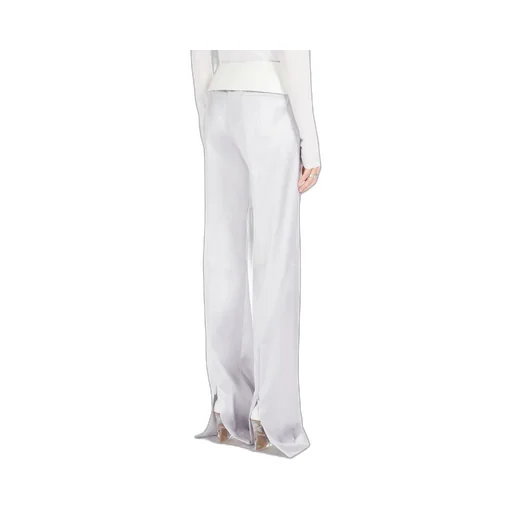 Satin-Finish Tailored Trousers