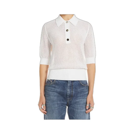 Sportmax Casta Button Detailed Short-Sleeved Polo Top