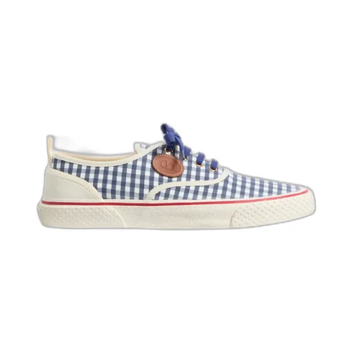 Valentino Gingham-Checked Lace-Up Sneakers