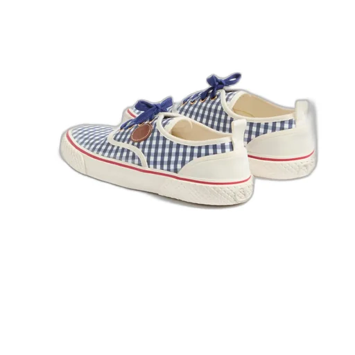 Valentino Gingham-Checked Lace-Up Sneakers