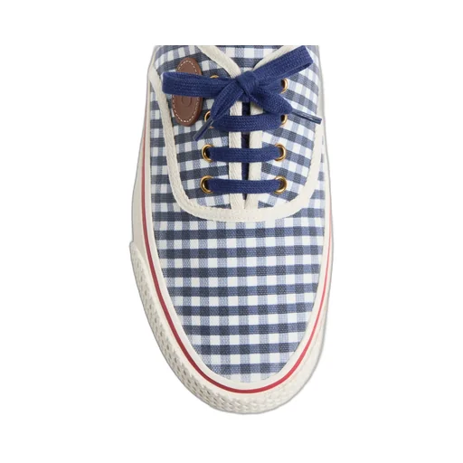 Valentino Gingham-Checked Lace-Up Sneakers