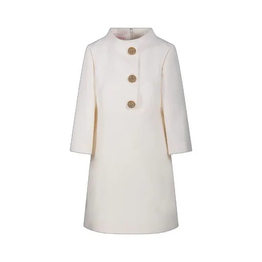 Valentino Button Detailed Crewneck Dress