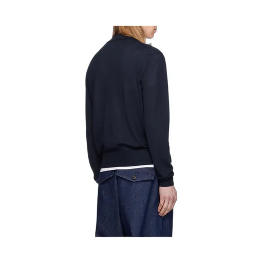 Ami Fine-Knit Long Sleeved Polo Shirt