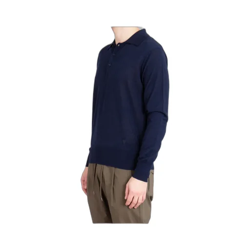 Ami Fine-Knit Long Sleeved Polo Shirt