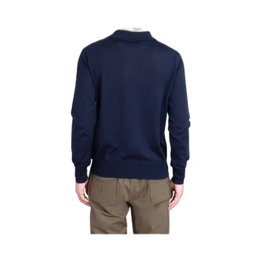 Ami Fine-Knit Long Sleeved Polo Shirt