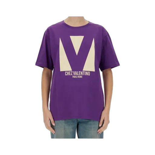 Valentino Chez Valentino-Printed Crewneck T-Shirt