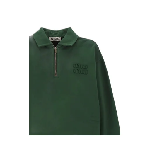 Miu Miu Long-Sleeved Oversized Polo Shirt