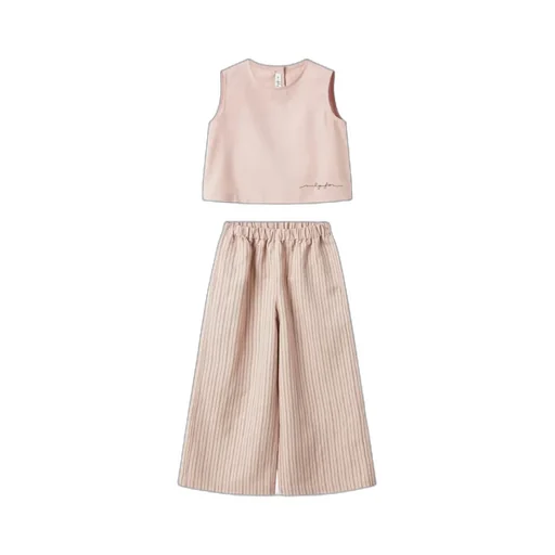 Il Gufo Logo Embroidered Striped Set