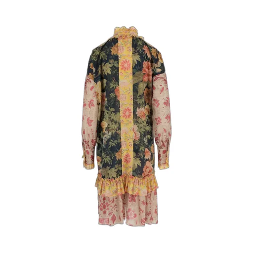 Valentino Garavani Floral Print Ruffle Detailed Dress