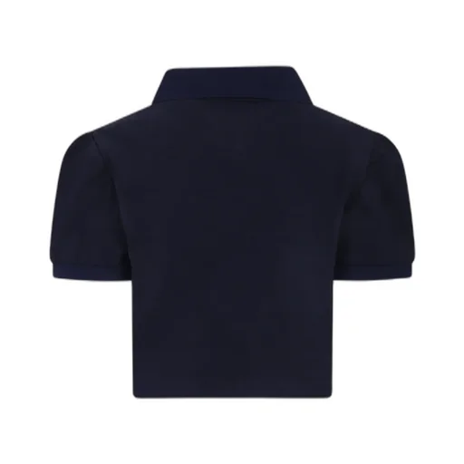 Msgm Kids Logo Embroidered Piqu Polo Shirt