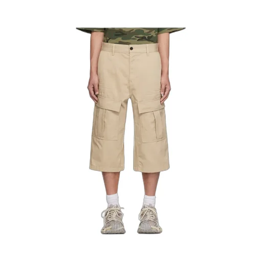 Beige Cargo Chino Shorts
