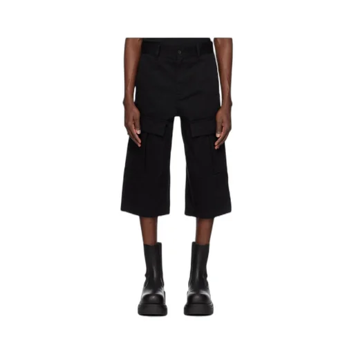 Black Chino Cargo Shorts