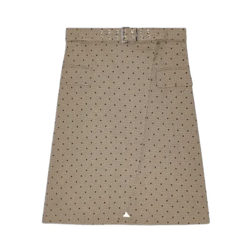 Ganni Flock Check Suiting Skirt