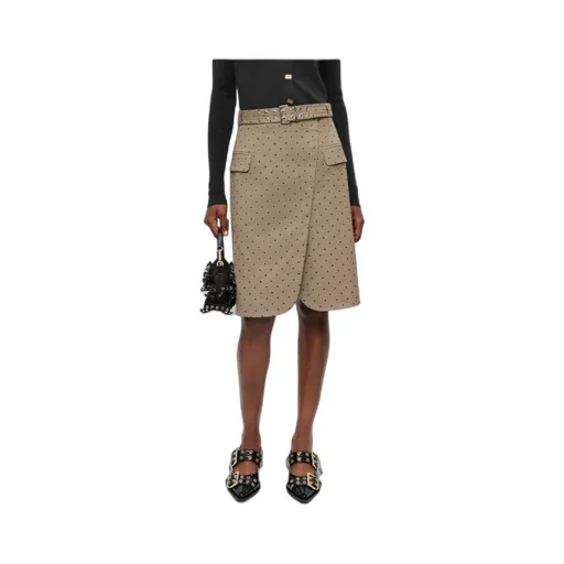 Ganni Flock Check Suiting Skirt