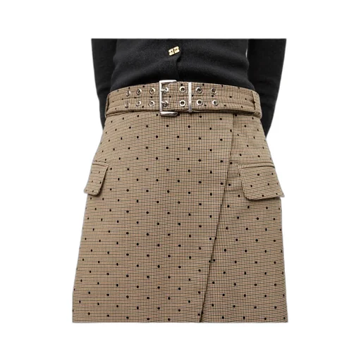 Ganni Flock Check Suiting Skirt