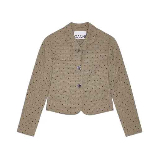 Ganni Flock Check Suiting Blazer