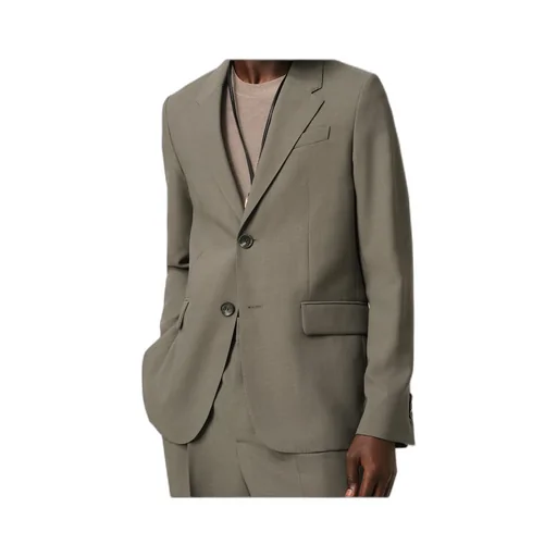 Long-Sleeved Wool Suit Coat