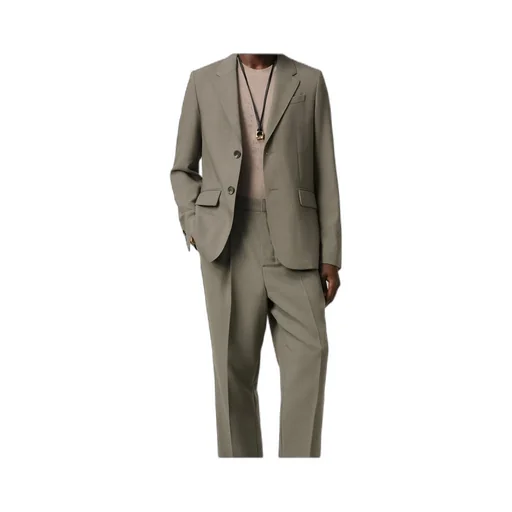 Long-Sleeved Wool Suit Coat