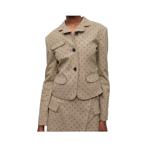 Ganni Flock Check Suiting Blazer