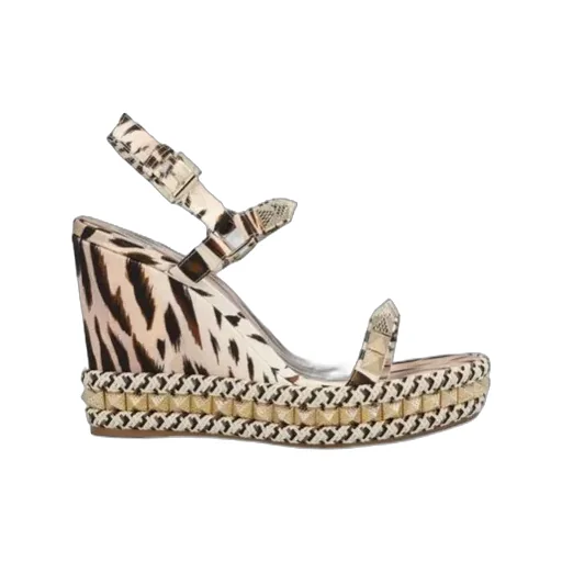 Christian Louboutin Studded Wedged Sandals