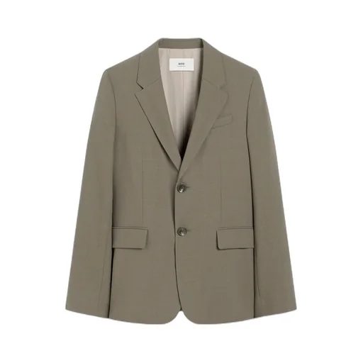 Long-Sleeved Wool Suit Coat