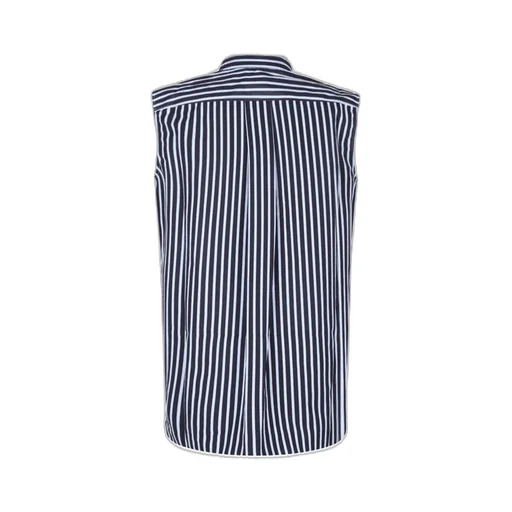 Patou Striped Collared Sleeveless Mini Dress