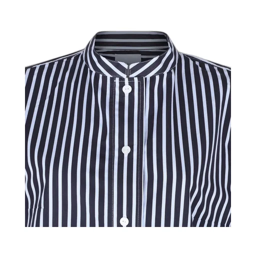 Patou Striped Collared Sleeveless Mini Dress