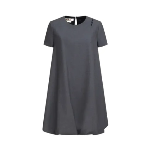 Short Grey Wool Dress With Marni Symbol