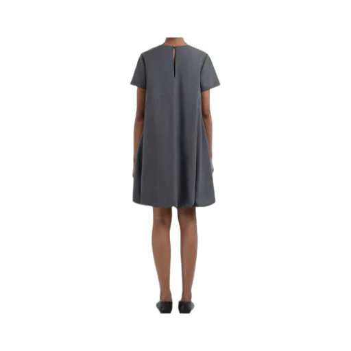 Short Grey Wool Dress With Marni Symbol