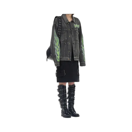 Flame Micro-Label Denim Jacket