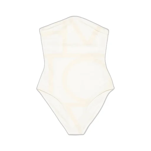 Totme Monogram Strapless Stretched Swimsuit