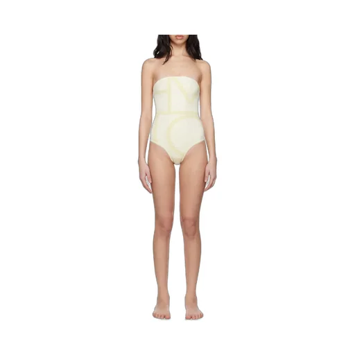 Totme Monogram Strapless Stretched Swimsuit