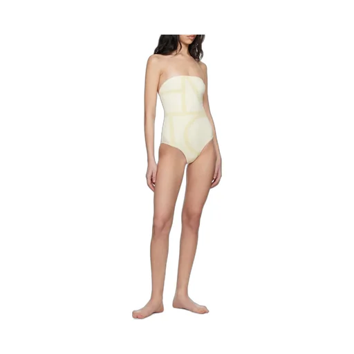 Totme Monogram Strapless Stretched Swimsuit