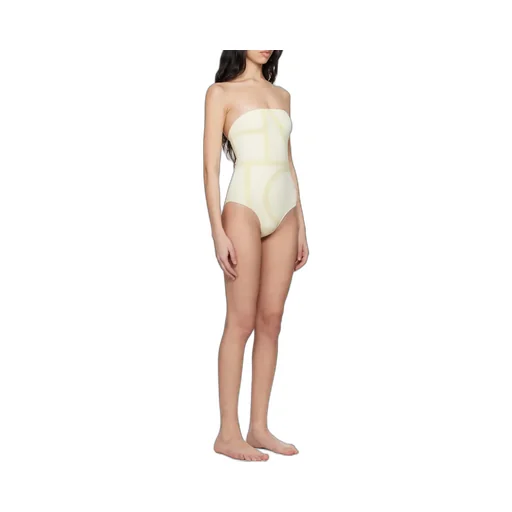 Totme Monogram Strapless Stretched Swimsuit
