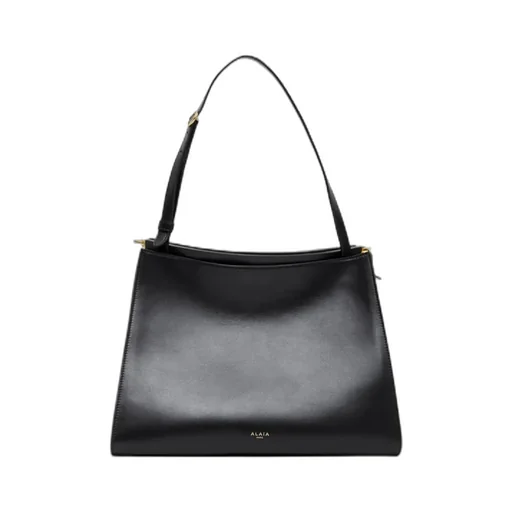 AlaÏA Logo Printed Zipped Shoulder Bag