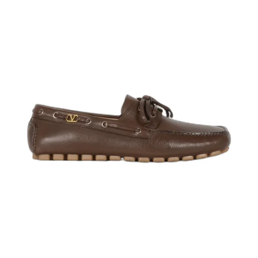 Valentino Fastaway Logo Plaque Driver Loafers