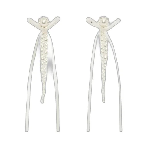 Slim Bow Ribbon Drip Earrings