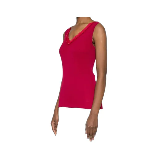 P.A.R.O.S.H. Embellished V-Neck Ribbed Tank Top