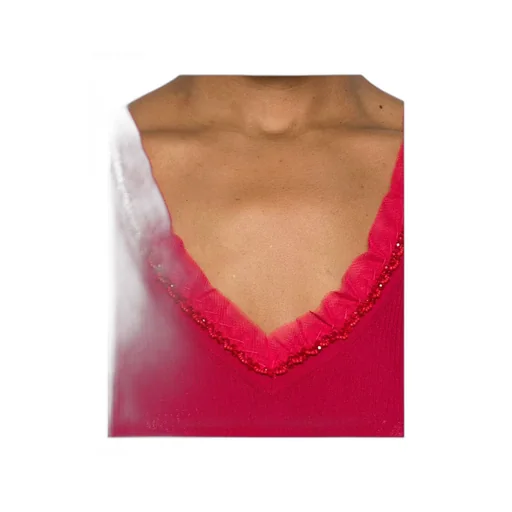P.A.R.O.S.H. Embellished V-Neck Ribbed Tank Top