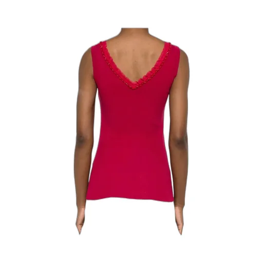 P.A.R.O.S.H. Embellished V-Neck Ribbed Tank Top