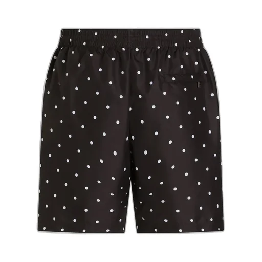 Dolce & Gabbana Logo Patch Polka Dot Printed Swimsuit