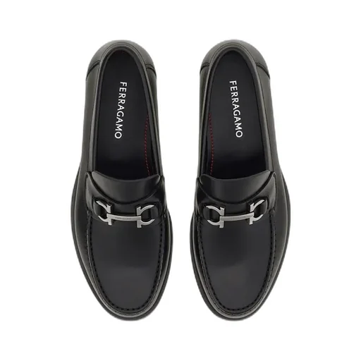 Ferragamo Gancini Buckle Slip-On Loafers