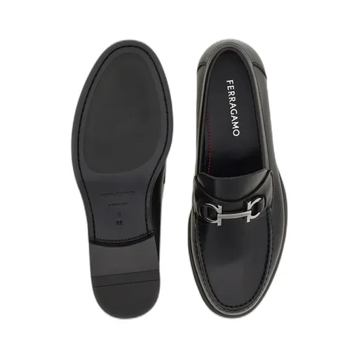 Ferragamo Gancini Buckle Slip-On Loafers